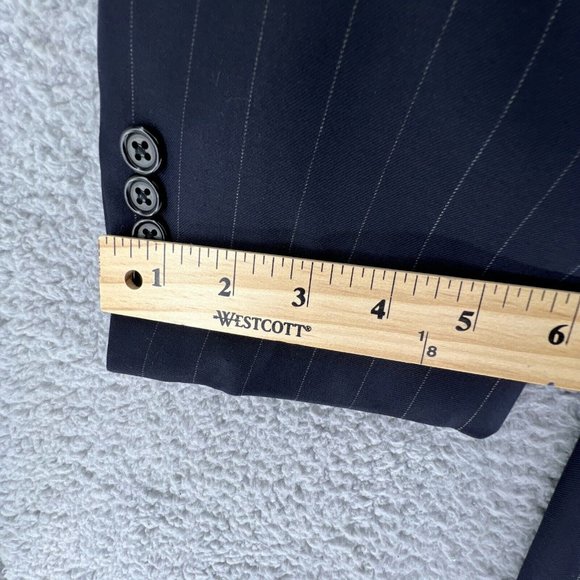Hickey Freeman Mens Sport Coat 44 XLT Loro Piana Wool Super 120s Blue 2 Button - Picture 14 of 14